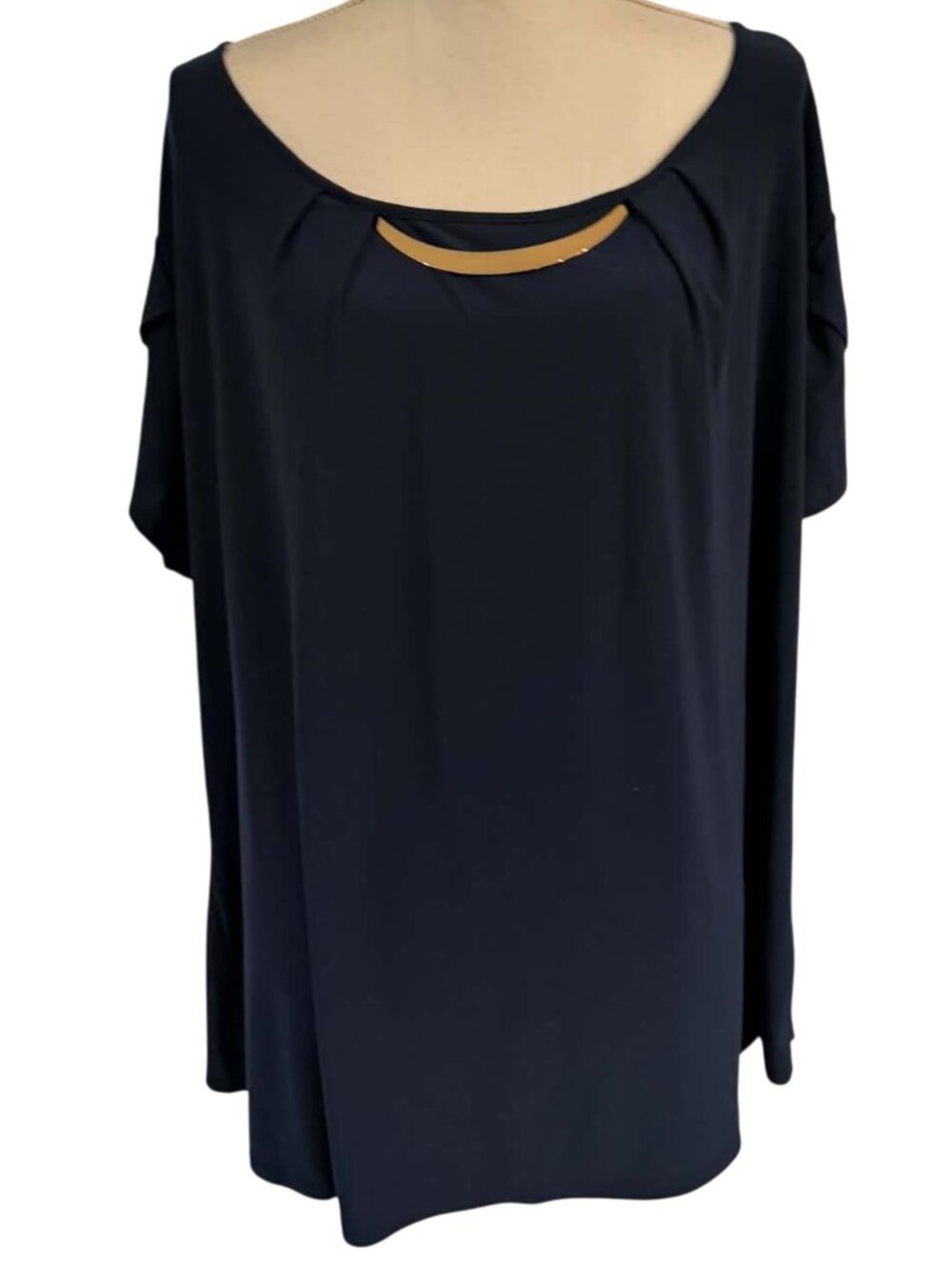 Notations Blue Slinky Tunic Top
